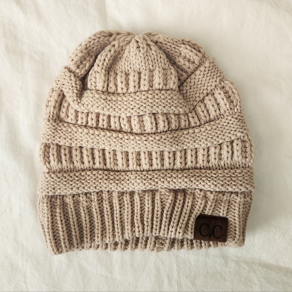 C.C Cream Knit Beanie